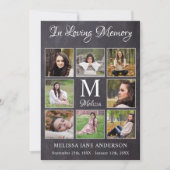 Memorial Sympathy 8 Photo Collage Funeral Bedankkaart (Voorkant)