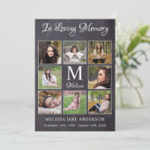 Memorial Sympathy 8 Photo Collage Funeral Bedankkaart (Staand voorkant)
