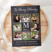 Memorial Sympathy 8 Photo Collage Funeral Bedankkaart
