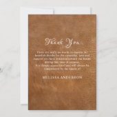 Memorial Sympathy 8 Photo Collage Leather Funeral Bedankkaart (Achterkant)