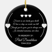 Memorial Sympathy Aangepaste foto en tekst Keramisch Ornament (Achterkant)