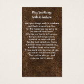 Memorial Sympathy Faux Leather Funeral Prayer Kaar Visitekaartje (Achterkant)