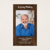 Memorial Sympathy Faux Leather Funeral Prayer Kaar Visitekaartje (Voorkant)