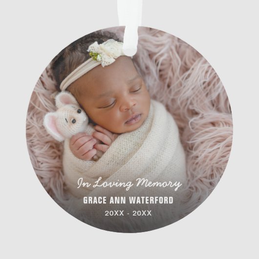 Memorial Sympathy Foto Keepomwille Ornament (achterkant)