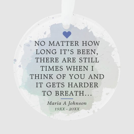 Memorial Sympathy Gezegde Ornament (voorkant)