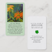Memorial Sympathy Irish Blessing Purple Orange Visitekaartje (Voorkant / Achterkant)