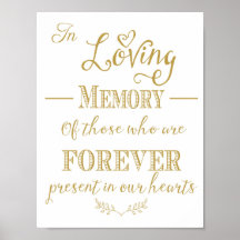 Memorial table in memory print