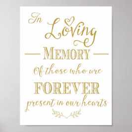 Memorial table in memory print