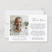 Memorial Thank You 2 Photo In Loving Memory Script Bedankkaart (Voorkant)