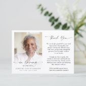 Memorial Thank You In Loving Memory Photo Bedankkaart (Staand voorkant)