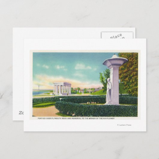 Memorial the Mayflower Women, Portico Uitzicht Briefkaart (Voorkant / Achterkant)