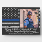 Memorial Thin Blue Line Police Fotoplaat (voorkant)