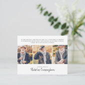 Memorial Three Custom Photo and Message Bedankkaart (Staand voorkant)