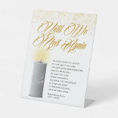 Memorial tot we elkaar ontmoeten reclamebord met voetstuk (Voorkant)