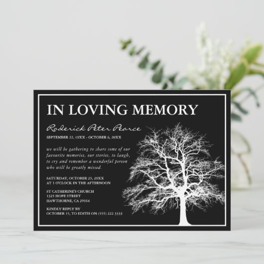 Memorial Tree | Funeral in Loving Memory Kaart (Staand voorkant)