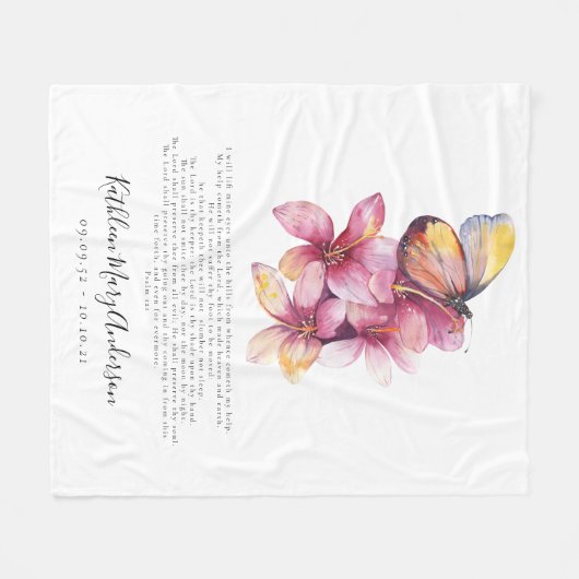 Memorial Tribute Butterfly Fleece Deken (Voorkant (Horizontaal))