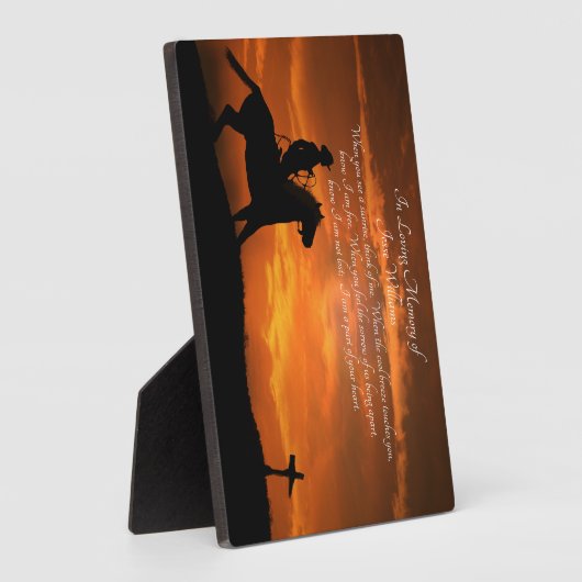 Memorial Tribute Cowboy Spiritueel Fotoplaat (Zijkant)