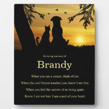 Memorial Tribute Dog Cat Pet met Spiritueel gedich