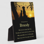 Memorial Tribute Dog Cat Pet met Spiritueel gedich Fotoplaat (Zijkant)