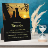 Memorial Tribute Dog Cat Pet met Spiritueel gedich Fotoplaat (Zijkant)