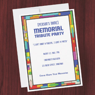 Memorial Tribute Funeral Party Invitation Kaart