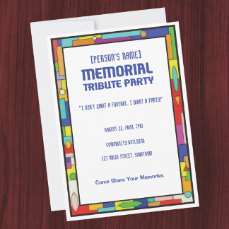 Memorial Tribute Funeral Party Invitation Kaart