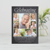Memorial Tribute Photo Collage Slate Bedankkaart (Staand voorkant)