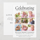 Memorial Tribution 9 Photo Collage Keepomwille Bedankkaart (Voorkant / Achterkant)