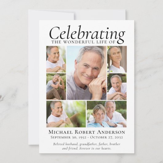 Memorial Tribution Photo Collage Keepomwille Bedankkaart (Voorkant)