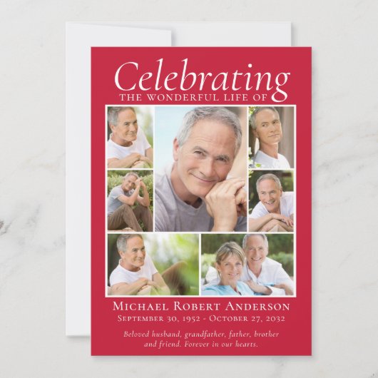 Memorial Tribution Photo Collage Keepomwille Dank  Bedankkaart (Voorkant)