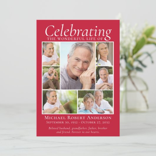 Memorial Tribution Photo Collage Keepomwille Dank  Bedankkaart (Staand voorkant)