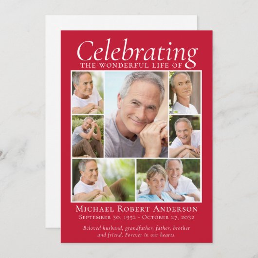 Memorial Tribution Photo Collage Keepomwille Dank  Bedankkaart (Voorkant / Achterkant)