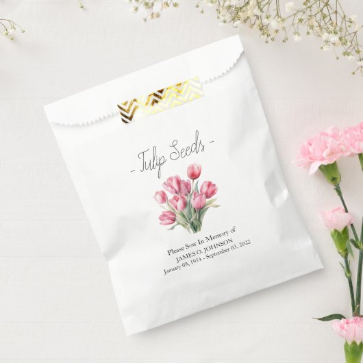 Memorial Tulip Seed begrafenis Bedankzakje (Gezegeld)