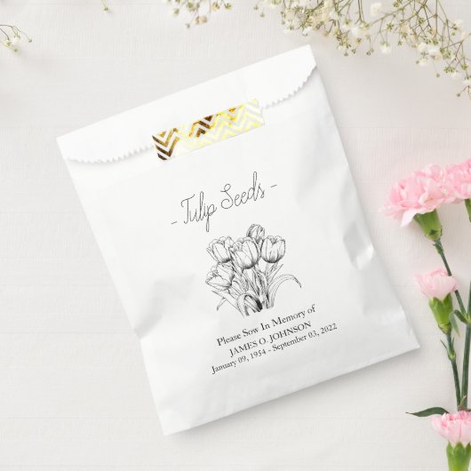 Memorial Tulip Seed begrafenis Bedankzakje (Gezegeld)