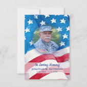 Memorial US Flag Photo Veteran Funeral Patriotic Bedankkaart (Voorkant)