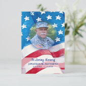 Memorial US Flag Photo Veteran Funeral Patriotic Bedankkaart (Staand voorkant)
