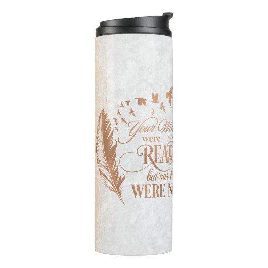 Memorial Uw vleugels waren klaar gepersonaliseerde Thermosbeker (Gedraaid links)