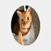 Memorial van Christmastime Cat Pet Metalen Ornament (Voorkant links)