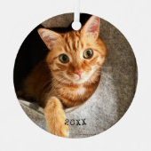 Memorial van Christmastime Cat Pet Metalen Ornament (Voorkant)