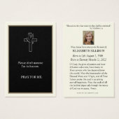 Memorial van de katholieke begrafenis Prayer Visitekaartje (Voorkant /achterkant)