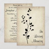 Memorial van Leafy Vine Design Kaart (Voorkant / Achterkant)