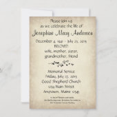 Memorial van Leafy Vine Design Kaart (Achterkant)