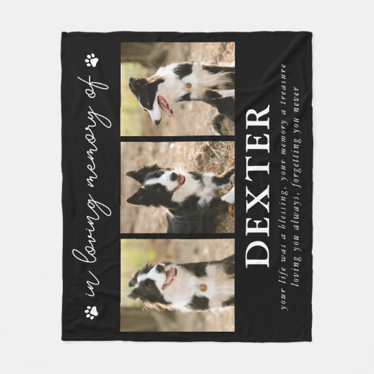 Memorial van Modern Pet Loss Fleece Deken (Voorkant)