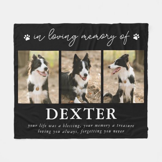 Memorial van Modern Pet Loss Fleece Deken (Voorkant (Horizontaal))