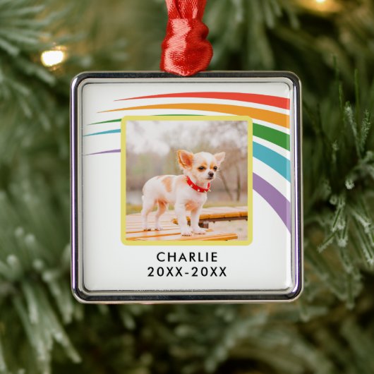 Memorial van Modern Rainbow Pet Metalen Ornament (Boom)