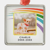 Memorial van Modern Rainbow Pet Metalen Ornament (Voorkant)