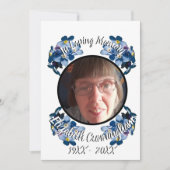 Memorial Vergeet me niet bloemrijke fotoprogramma Aankondiging (Voorkant)