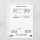 Memorial Vergeet me niet bloemrijke fotoprogramma Aankondiging (Achterkant)