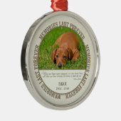 Memorial - Verlies van hond - Aangepaste foto/naam Metalen Ornament (Rechts)
