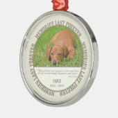 Memorial - Verlies van hond - Aangepaste foto/naam Metalen Ornament (Links)
